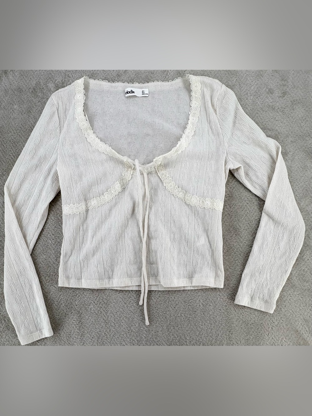Elodie Lace Tie Front Top Women’s L